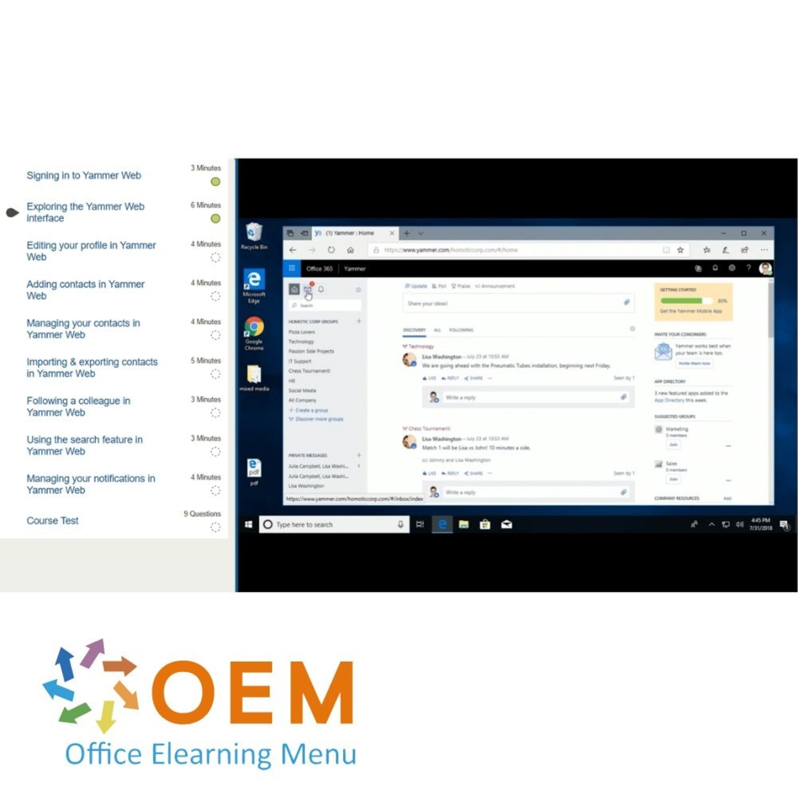 Microsoft Office 365 Microsoft Office 365 Yammer Course E-Learning