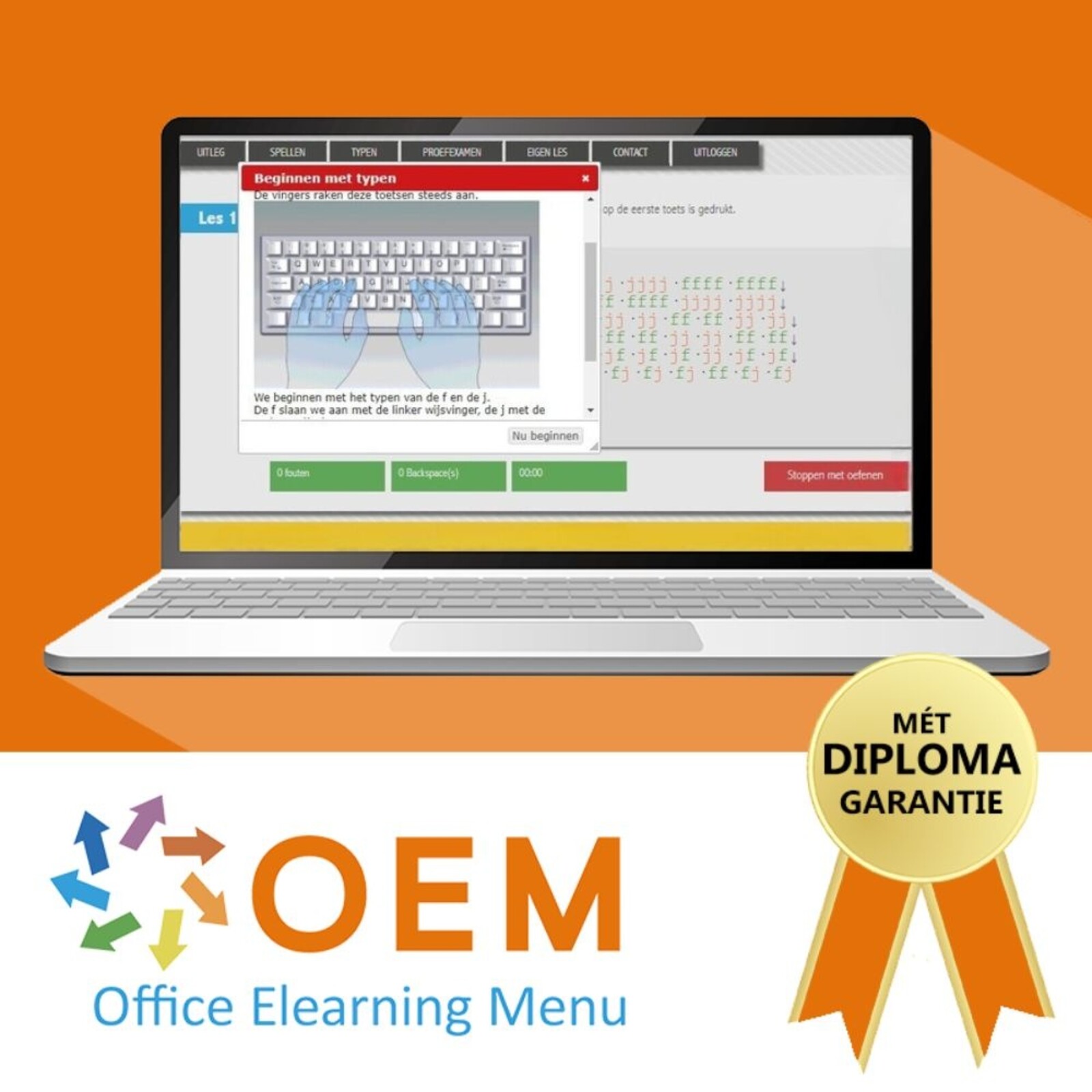 Typen Typing skills + Exam Online E-Learning