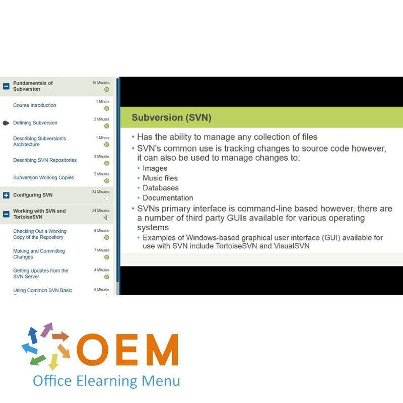 Apache Subversion Fundamentals ELearning Training Online OEM