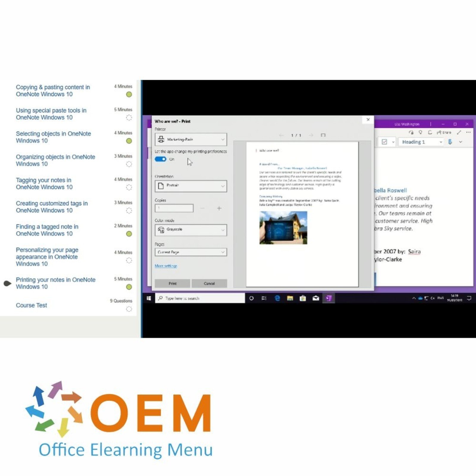 Windows 10 OneNote for Windows 10 E-Learning