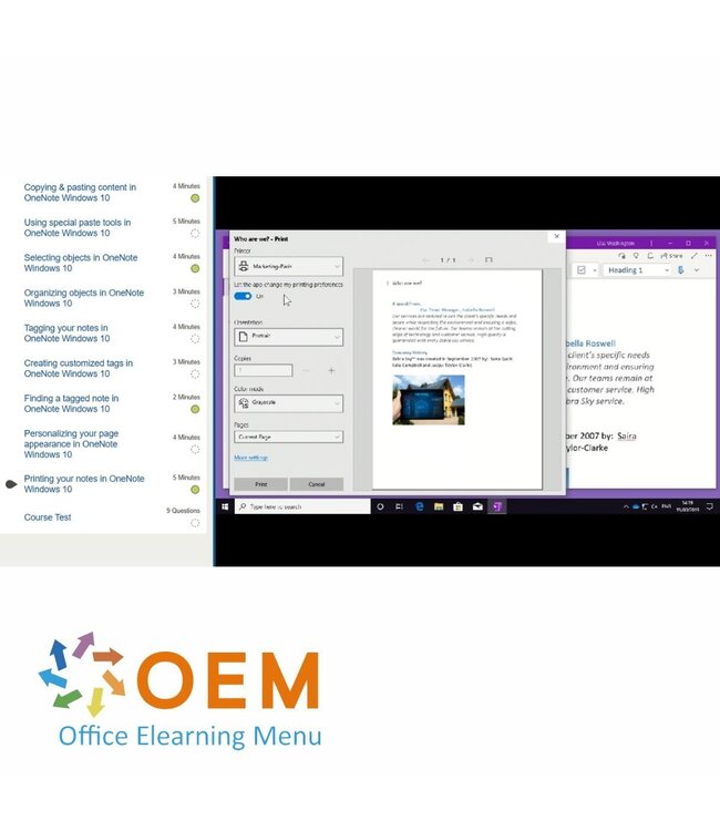 Microsoft OneNote for Windows 10 E-Learning