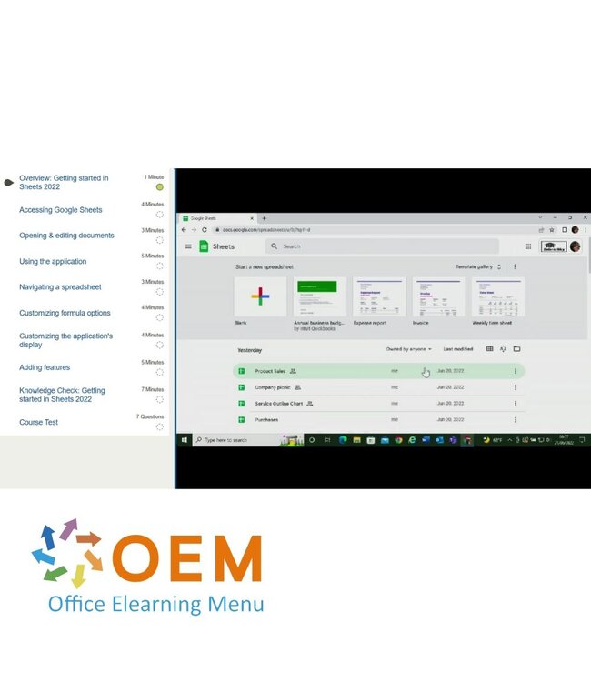 Google Google Sheets Cursus E-Learning