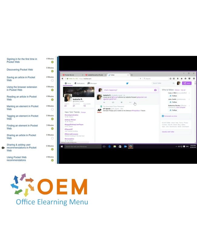 Pocket Using Pocket for Web Training
