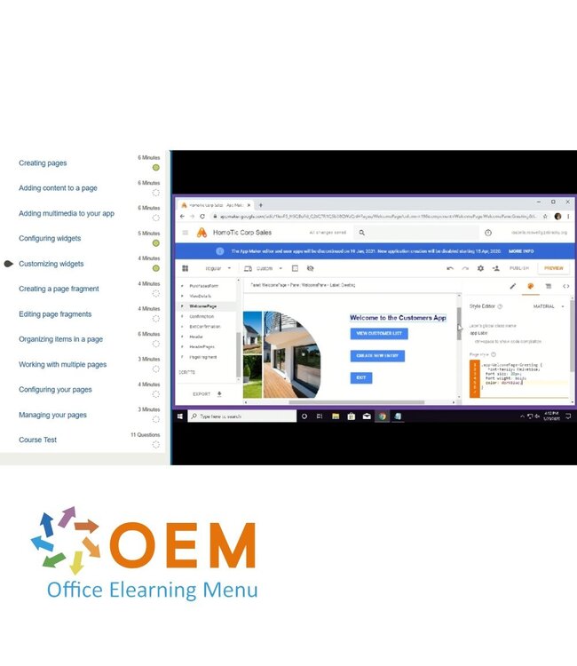 OEM Google App Maker Course E-Learning