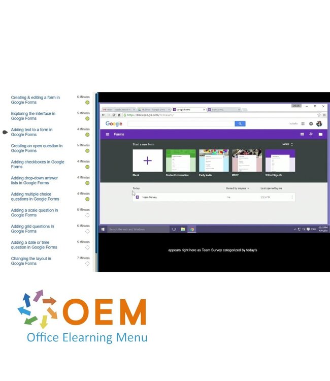 Google Google Forms Cursus E-Learning