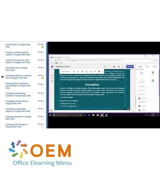 Google Google Sites for Web Cursus E-Learning