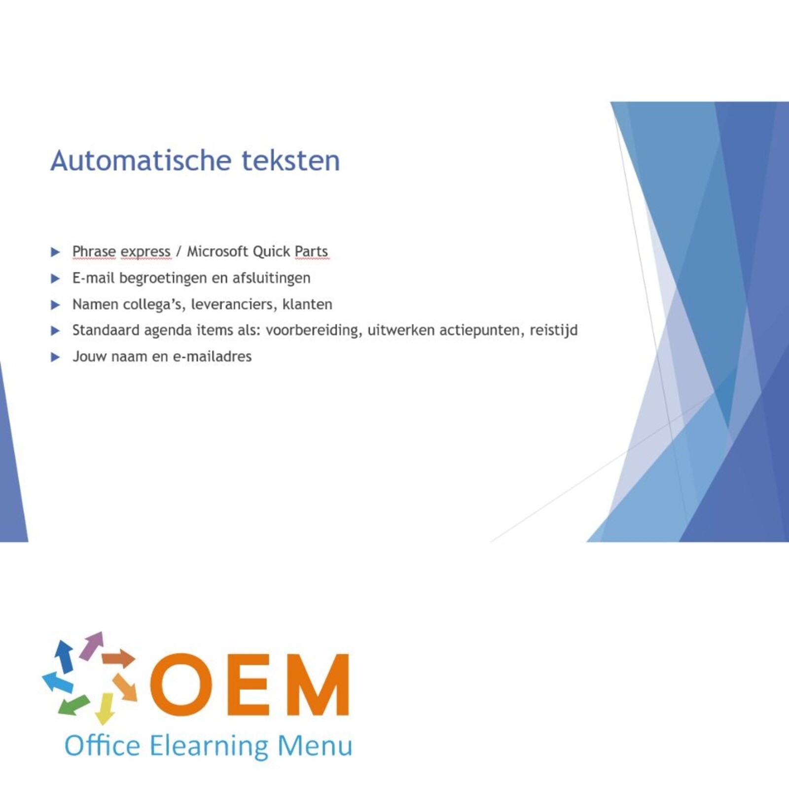 OEM Office Elearning Menu Digitaal Excelleren: Boost jouw digitale vaardigheden & productiviteit