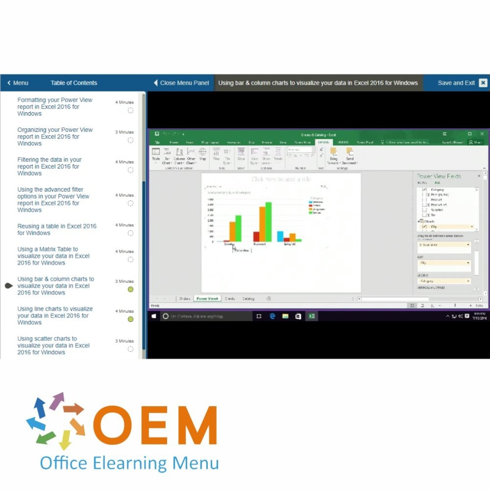 Microsoft Excel TOSA Excel Course E-Learning