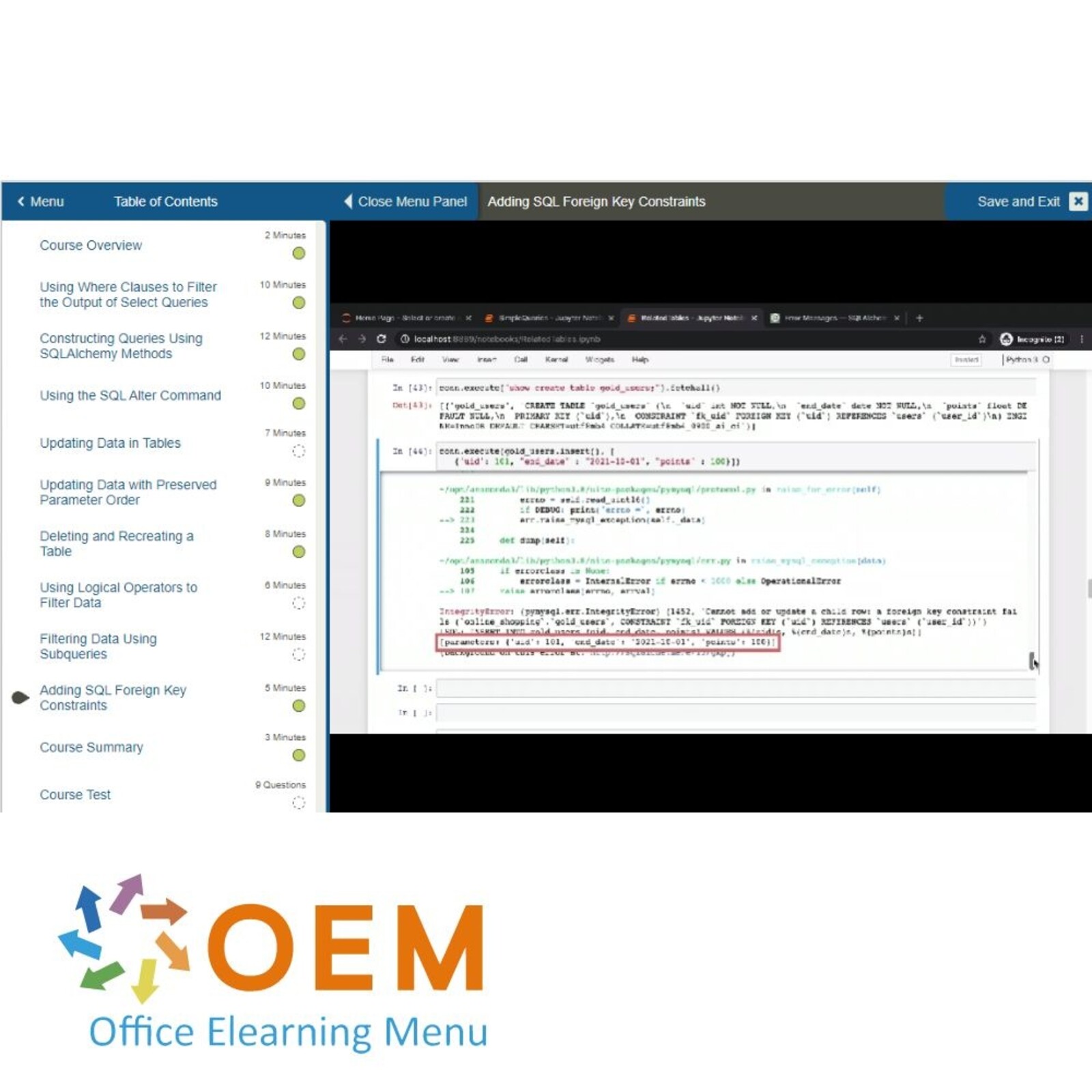 SQL SQL Databases Using SQLAlchemy Training