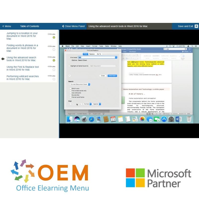 Microsoft Word 2016 Course for Mac E-Learning