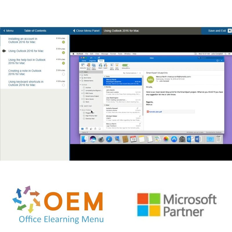 Outlook 2016 Course for Mac E-Learning