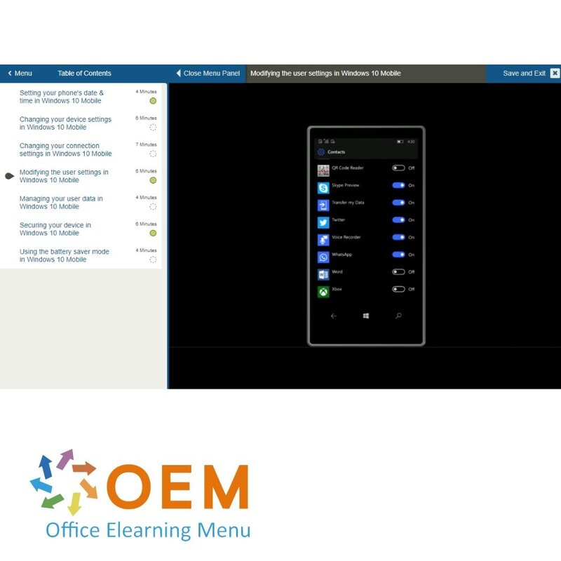 Microsoft Windows 10 Mobile Course E-Learning