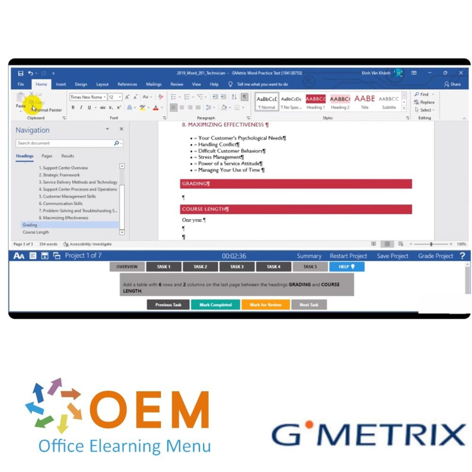 GMetrix MO-400 Outlook 2019 365 GMetrix Practice Exam