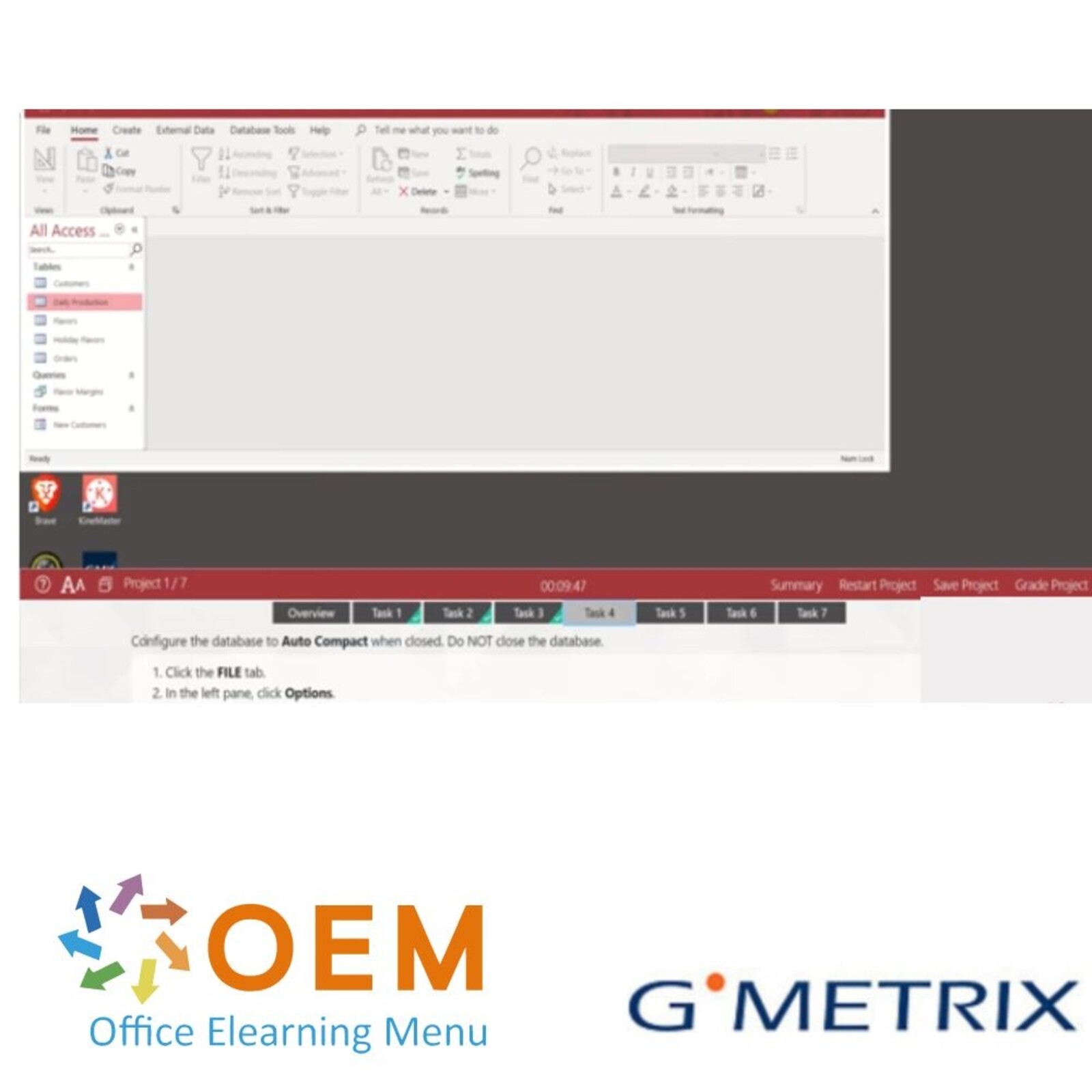 Microsoft Access MOS 77-730 Access 2019 GMetrix Practice Exam