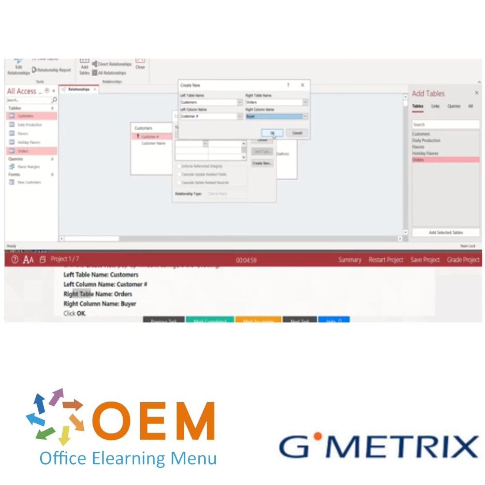 Microsoft Access MOS 77-730 Access 2019 GMetrix Practice Exam