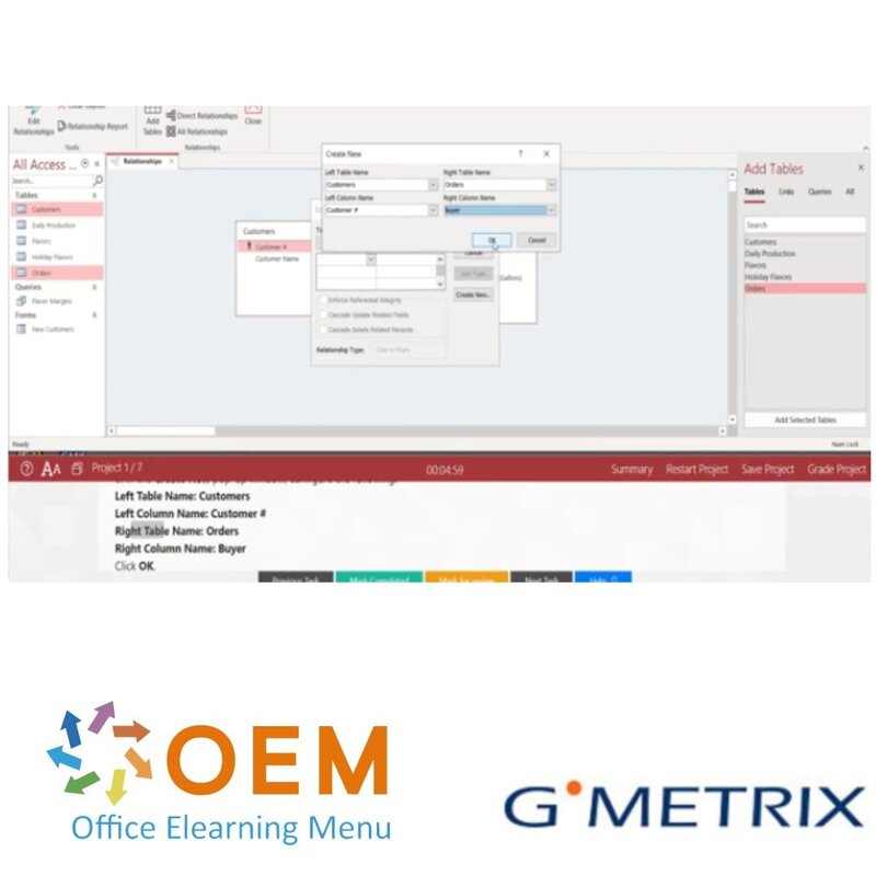 MOS 77-730 Access 2019 GMetrix Practice Exam