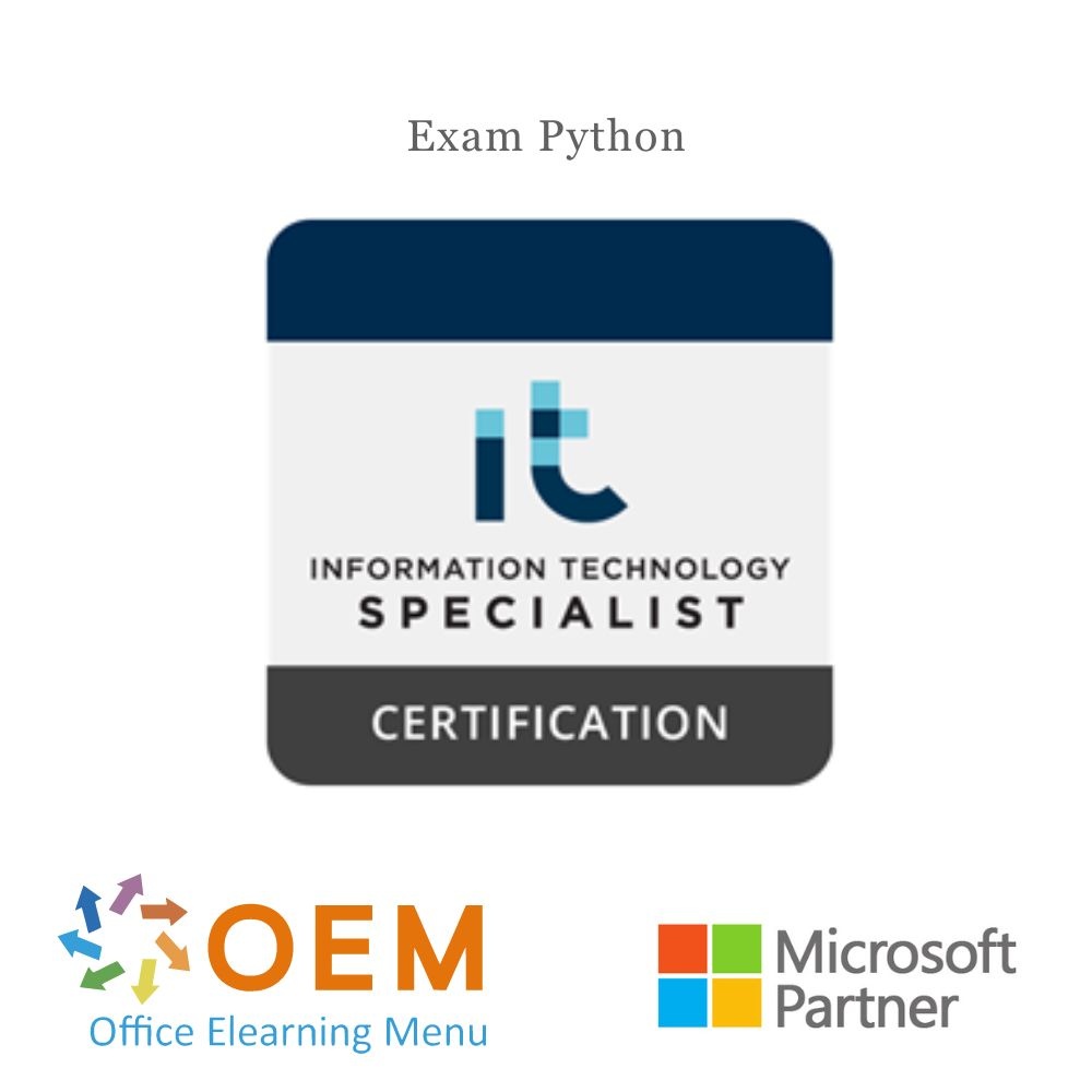 Exam Python - Testing Center Pearson Vue & Certiport - OEM