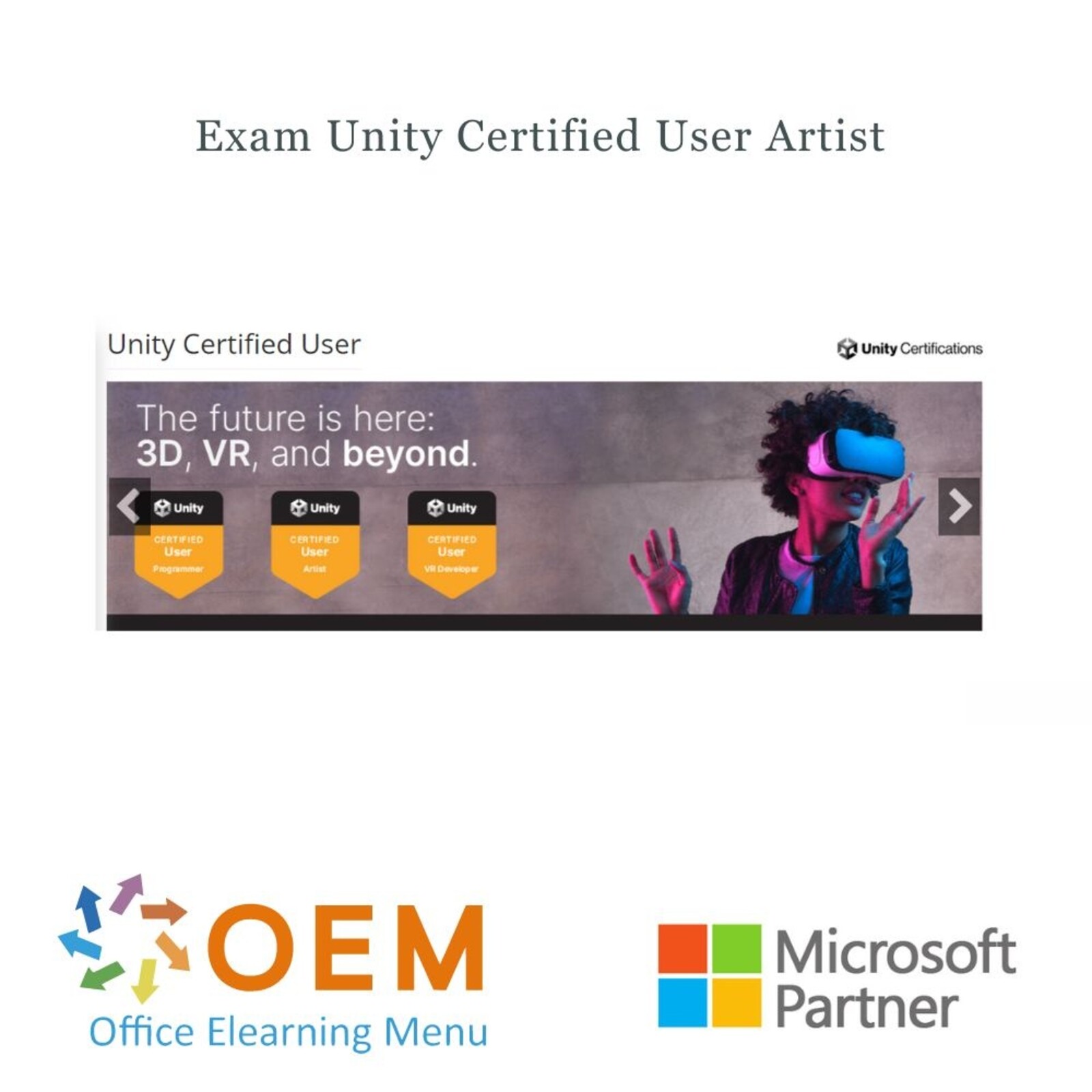 Certiport - Pearson Vue Examen Unity Certified User Artist