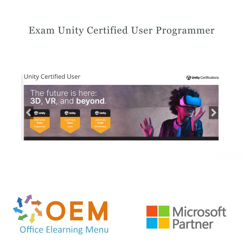 Examen Unity Certified User Programmer- Pearson Vue & Certiport - OEM ...