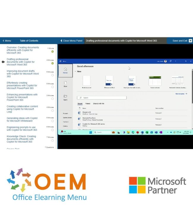 Microsoft Copilot for Microsoft 365 E-Learning Pakket