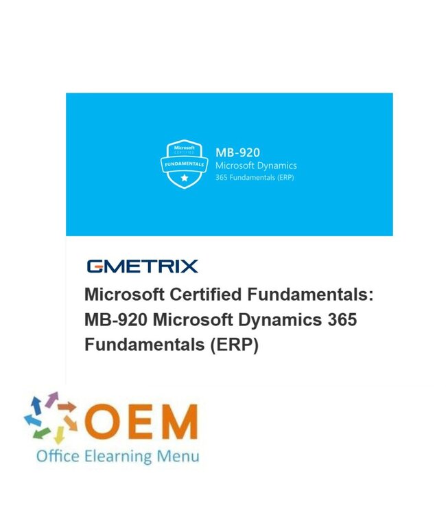 Microsoft MB-920 Microsoft Dynamics 365 Fundamentals (ERP) practice test