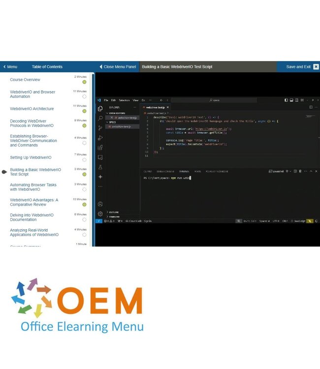 WebdriverIO WebdriverIO Training