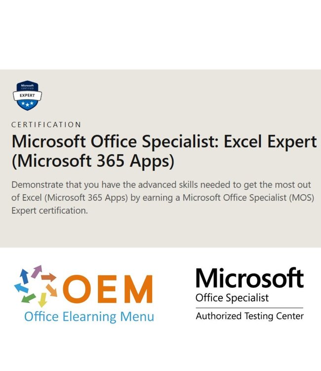 Microsoft Microsoft Excel 365 Expert MOS Examen MO-211