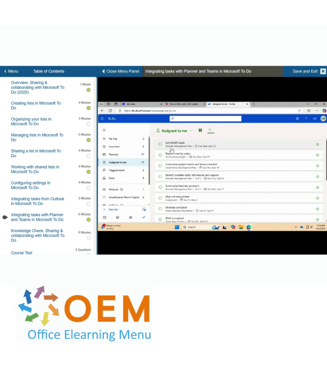 Microsoft Microsoft To Do 2025 E-Learning