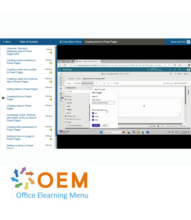Microsoft Power Pages 2025 Course E-Learning