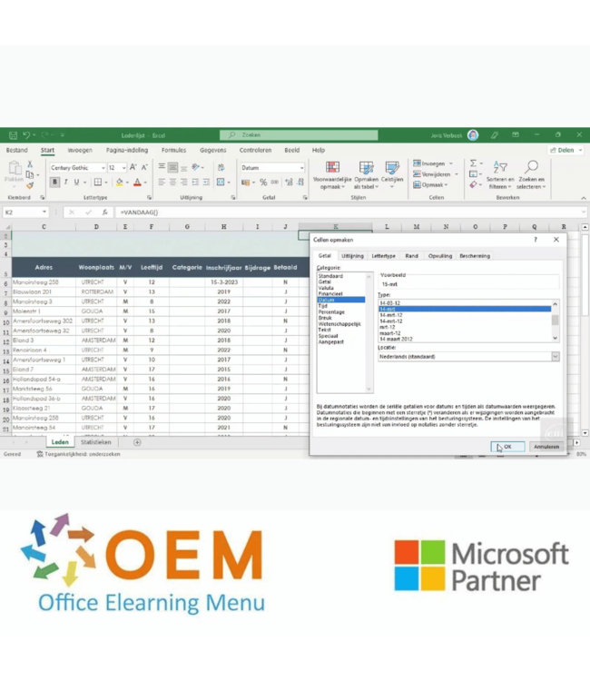 Microsoft Excel 2021 Basis Gevorderd Expert E-Learning