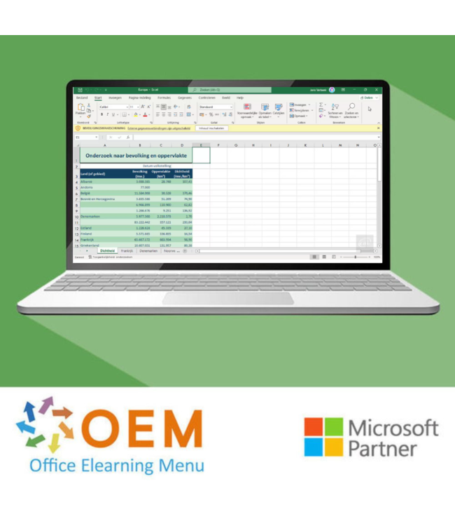Microsoft Excel 2021 Basis Cursus E-Learning + Online boek