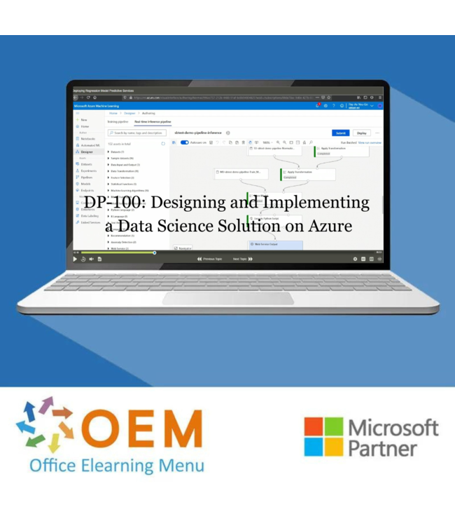 Microsoft DP-100 Designing and Implementing a Data Science Solution on Azure Training