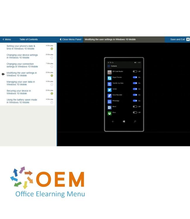 Microsoft Microsoft Windows 10 Mobile Course E-Learning