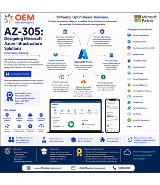 Microsoft AZ-305: Designing Microsoft Azure Infrastructure Solutions | Incompany Training