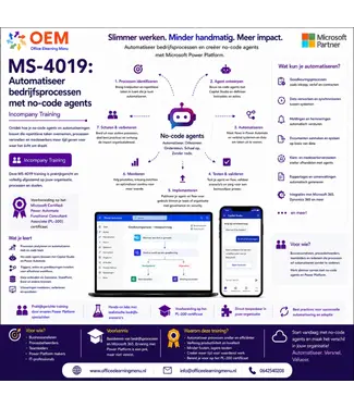 Microsoft MS-4019: Automatiseer bedrijfsprocessen met no-code agents | Incompany Training