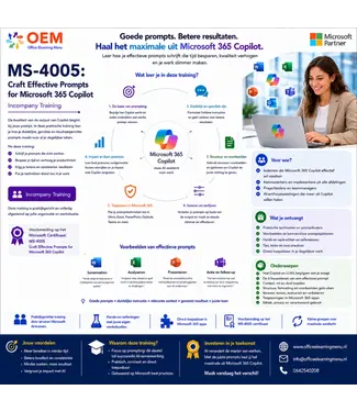 Microsoft MS-4005: Craft Effective Prompts for Microsoft 365 Copilot | Incompany Training