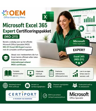 Microsoft Excel 365 Expert MO-211 Certificeringspakket Plus
