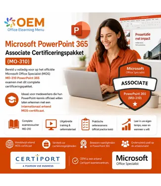 Microsoft PowerPoint 365 MO-310 Certificeringspakket Plus