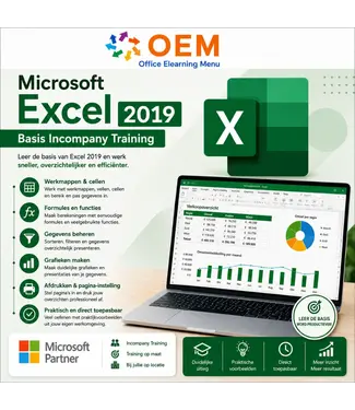 Microsoft Cursus Excel 2019 Basis Incompany Training