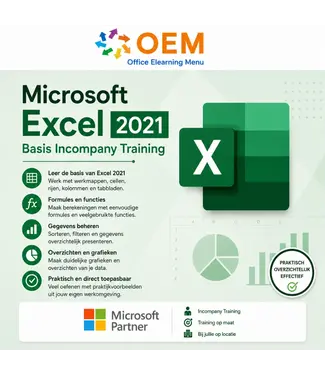 Microsoft Cursus Excel Basis 2021 Incompany Training
