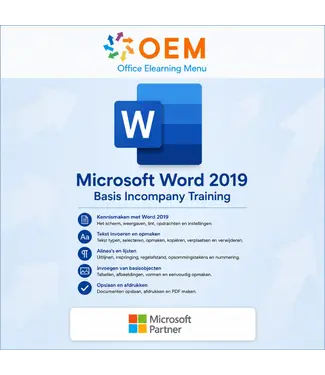 Microsoft Cursus Word 2019 Basis Incompany Training