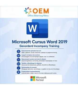 Microsoft Cursus Word 2019 Gevorderd Incompany Training