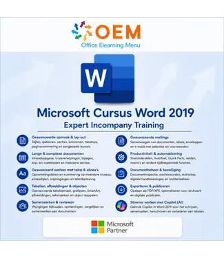 Microsoft Cursus Word 2019 Expert Incompany Training