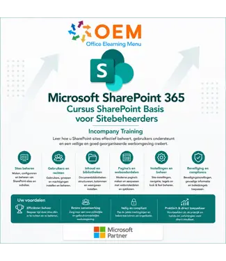 Microsoft Cursus SharePoint Basis voor Sitebeheerders Incompany Training