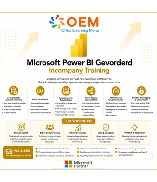 Microsoft Cursus Power BI Gevorderd Incompany Training