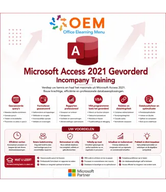 Microsoft Access 2021 Gevorderd Training Incompany