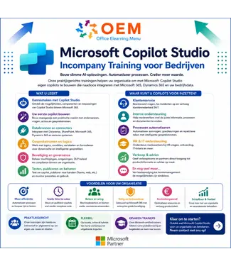 Microsoft Microsoft Copilot Studio Cursus | Incompany Training voor Bedrijven
