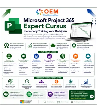 Microsoft Microsoft Project 365 Expert Cursus | Incompany Training voor Bedrijven