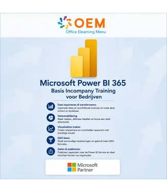 Microsoft Microsoft Power BI 365 Basis Cursus | Incompany Training voor Bedrijven
