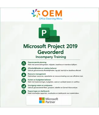 Microsoft Cursus Project 2019 Basis Incompany Training